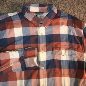 Lucky Brand Saturday Stretch Mens Size XL Plaid Button Down Up Work Ranch Shirt